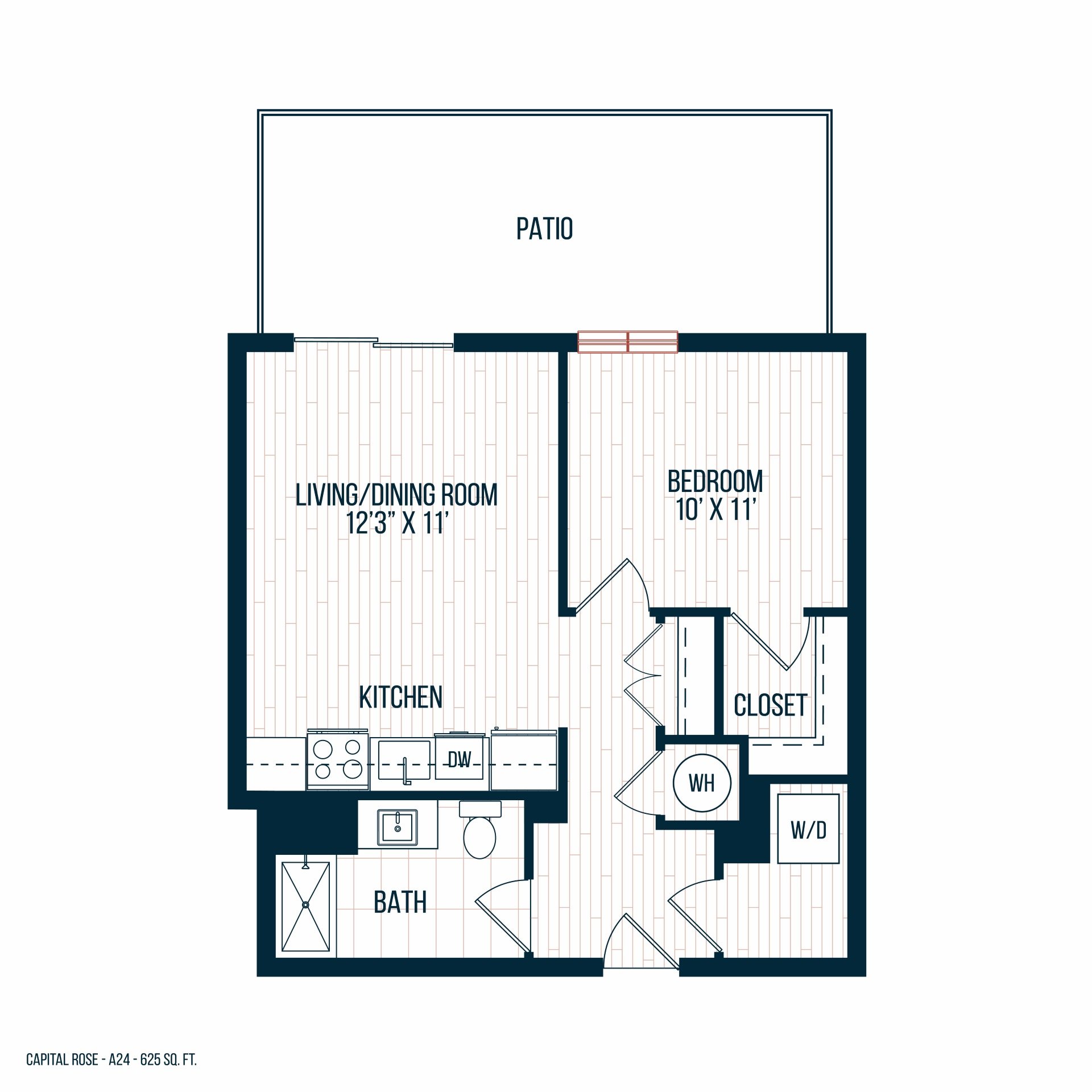 Capitol Rose Luxury Apartments in Washington, DC A24 Floor Plan